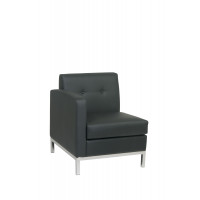 OSP Home Furnishings WST51LF-B18 Wall Street Single Armchair LAF. Black Faux Leather